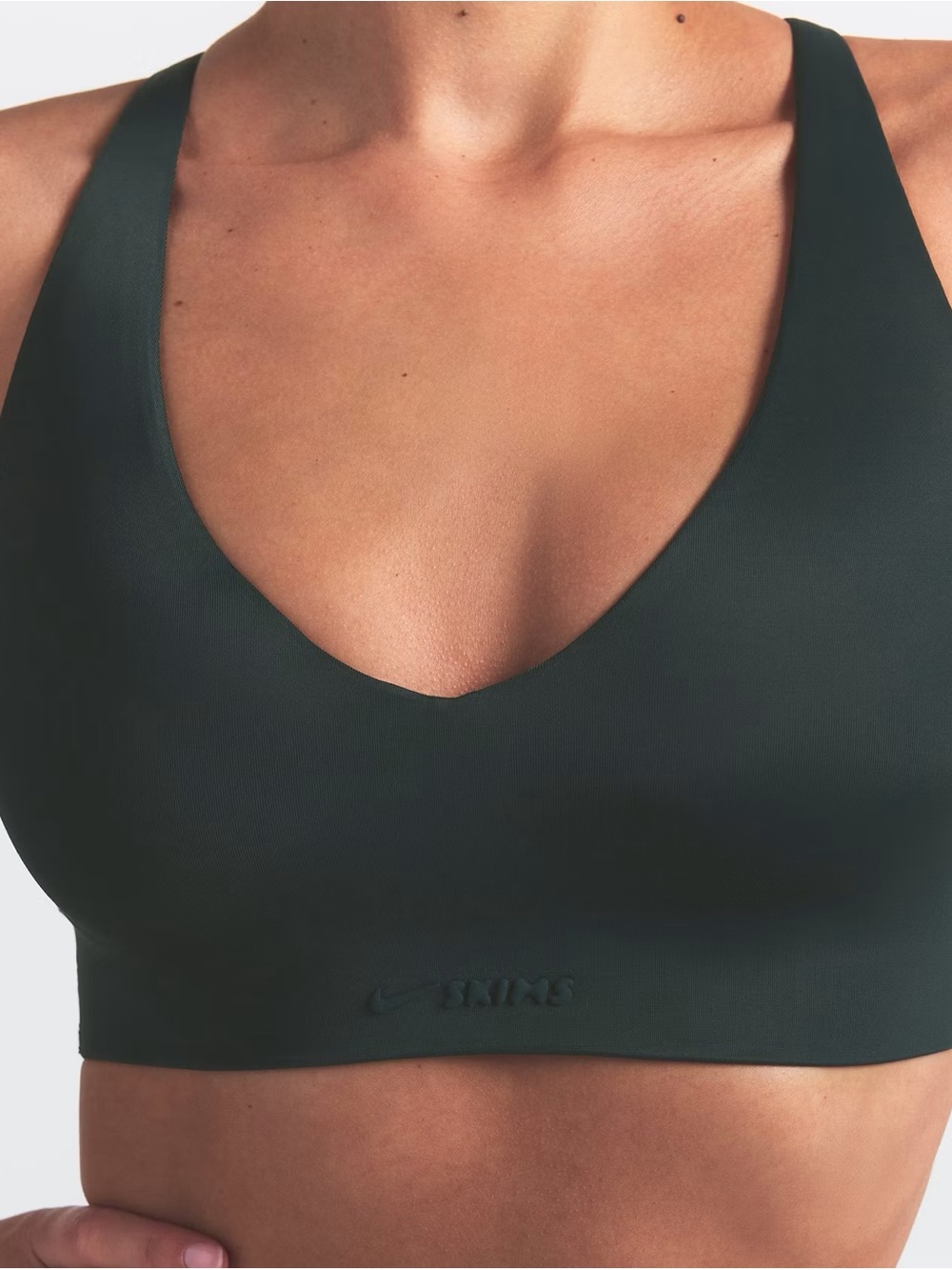 Nike skims shine v neck bra color dark teal size XL NWT